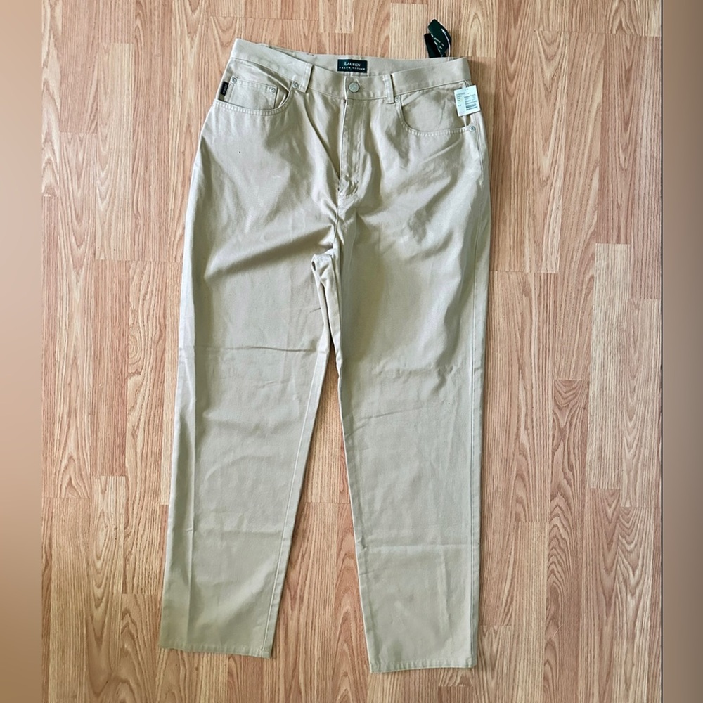 Lauren Ralph Lauren Straight Leg Brown Designer Chino Pants Size 14